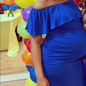 Royal blue maternity dress